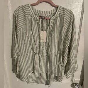 NWT Green Striped Long Sleeve Shirt